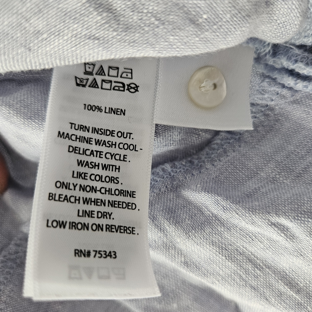 Tahari 100% Linen Button Down Tunic Size 1x - image 5